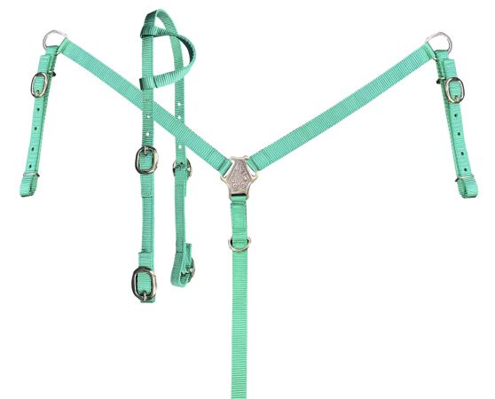 Showman Nylon One ear Headstall and Breast collar set #2